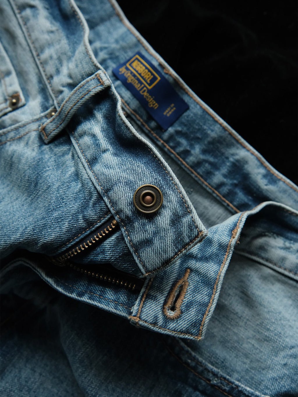NEIGBORL Washed Distressed Straight-Leg Jeans
