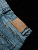 NEIGBORL Washed Distressed Straight-Leg Jeans