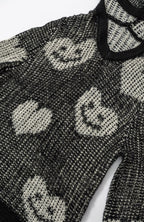 KADAKADA Smiling Heart Jacquard Knit Hoodie