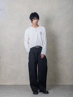 IN EXISTENCE Raw Hem Henley Long-Sleeve Tee