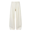 OKAYTHXBYE Pleated Linen-Blend Wide-Leg Trousers