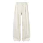OKAYTHXBYE Pleated Linen-Blend Wide-Leg Trousers