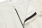 OKAYTHXBYE Pleated Linen-Blend Wide-Leg Trousers