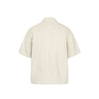 OKAYTHXBYE Floral Embossed Stand Collar Shirt