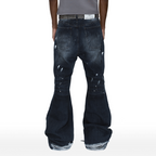 CYCYCY Retro Washed Distressed Flared Jeans