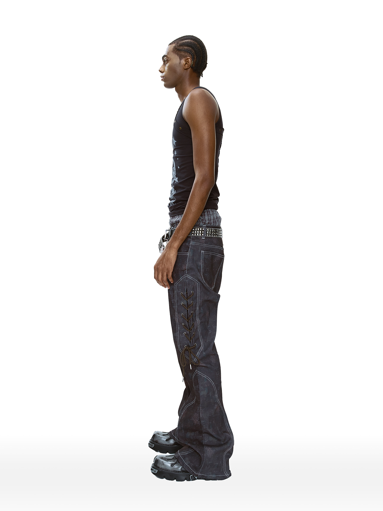 CYCYCY Wasteland Leopard Drawcord Flared Jeans