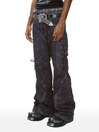 CYCYCY Wasteland Leopard Drawcord Flared Jeans