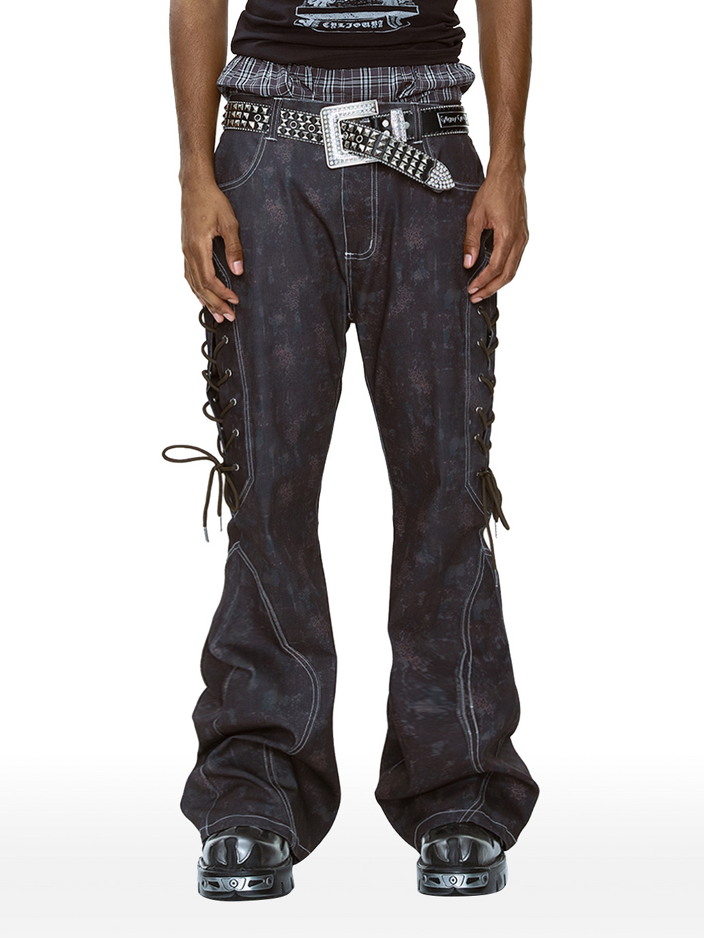 CYCYCY Wasteland Leopard Drawcord Flared Jeans