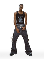 CYCYCY Wasteland Leopard Drawcord Flared Jeans