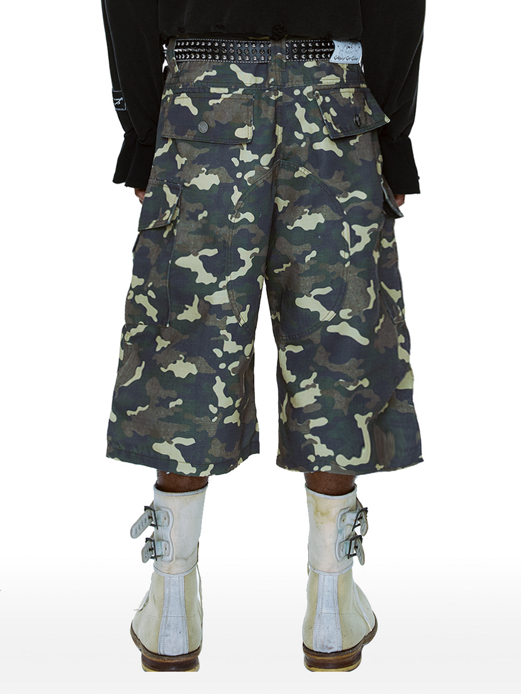 CYCYCY Camo Wide-Leg Cargo Shorts
