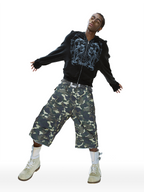 CYCYCY Camo Wide-Leg Cargo Shorts