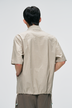 GONGHE REPUB Check Adjustable Hem Half Shirt