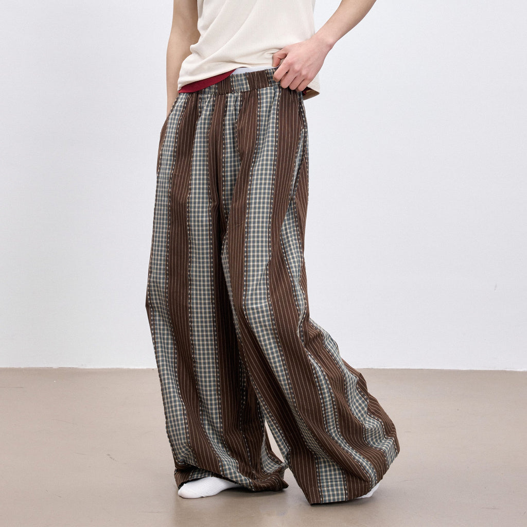 TUIMU Striped Wide-Leg Lounge Pants