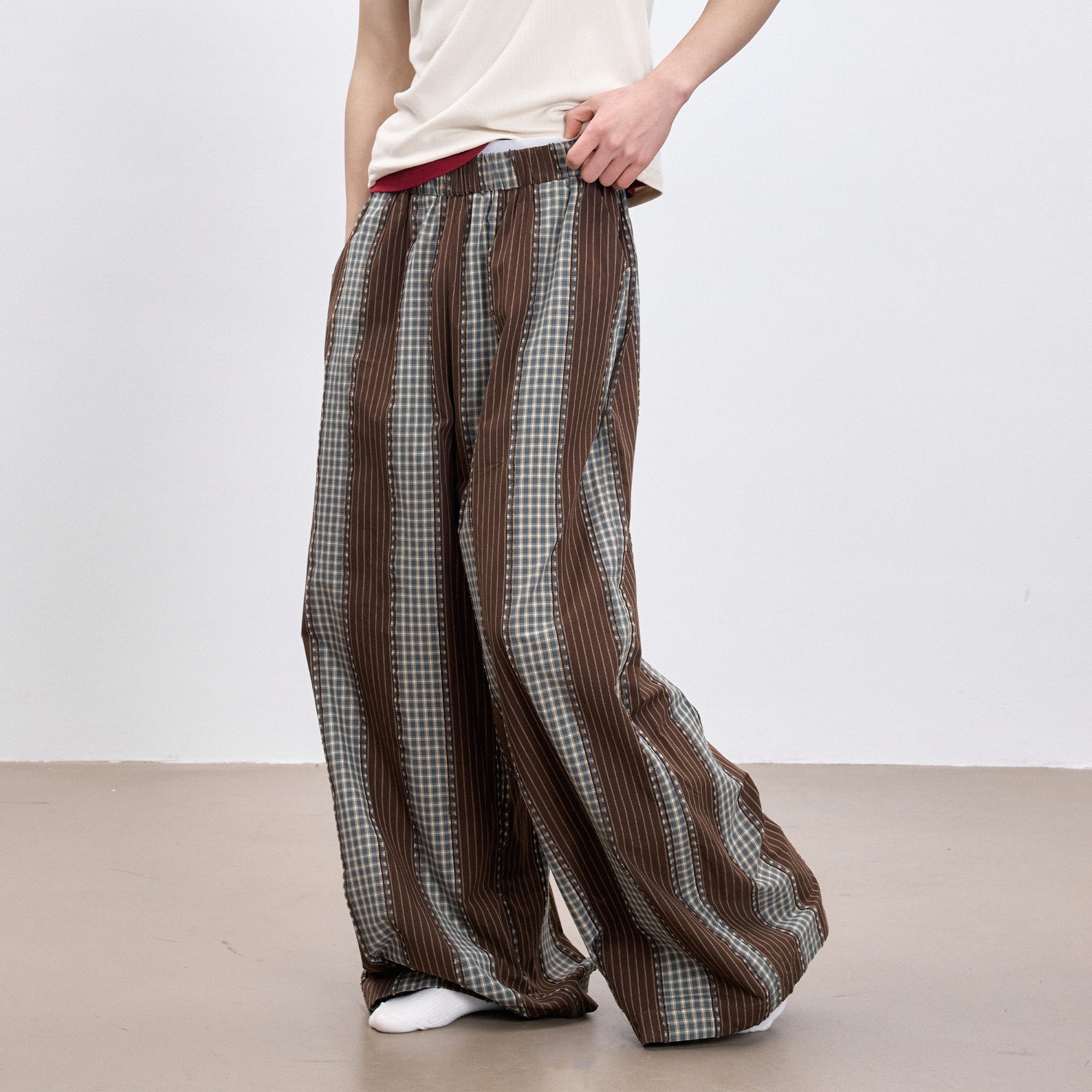TUIMU Striped Wide-Leg Lounge Pants