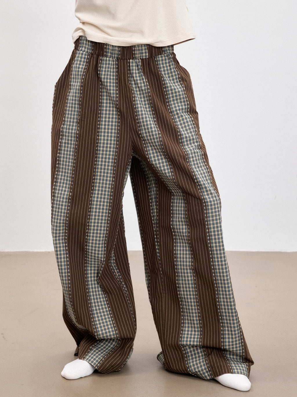 TUIMU Striped Wide-Leg Lounge Pants