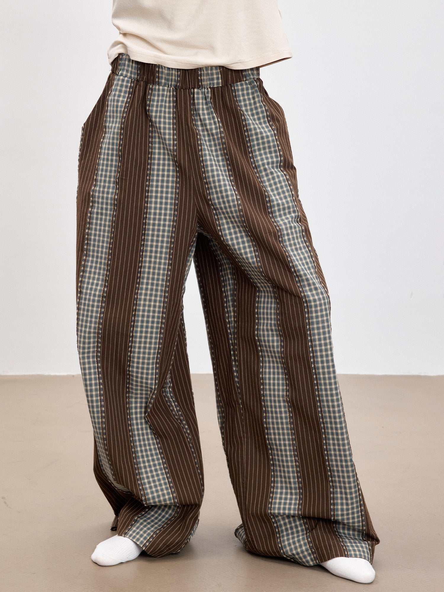 TUIMU Striped Wide-Leg Lounge Pants