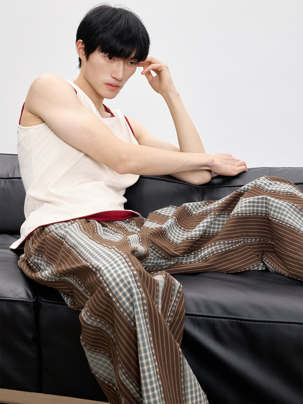 TUIMU Striped Wide-Leg Lounge Pants