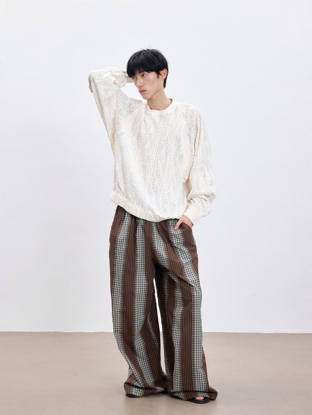 TUIMU Striped Wide-Leg Lounge Pants