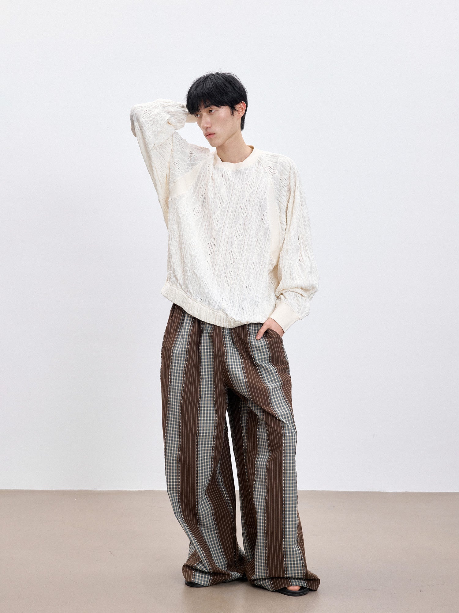 TUIMU Striped Wide-Leg Lounge Pants