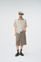 GONGHE REPUB Check Adjustable Hem Half Shirt