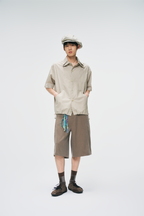 GONGHE REPUB Check Adjustable Hem Half Shirt