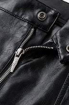 FORFEARTHAT Glossy Panel Zip Hem PU Cargo Pants