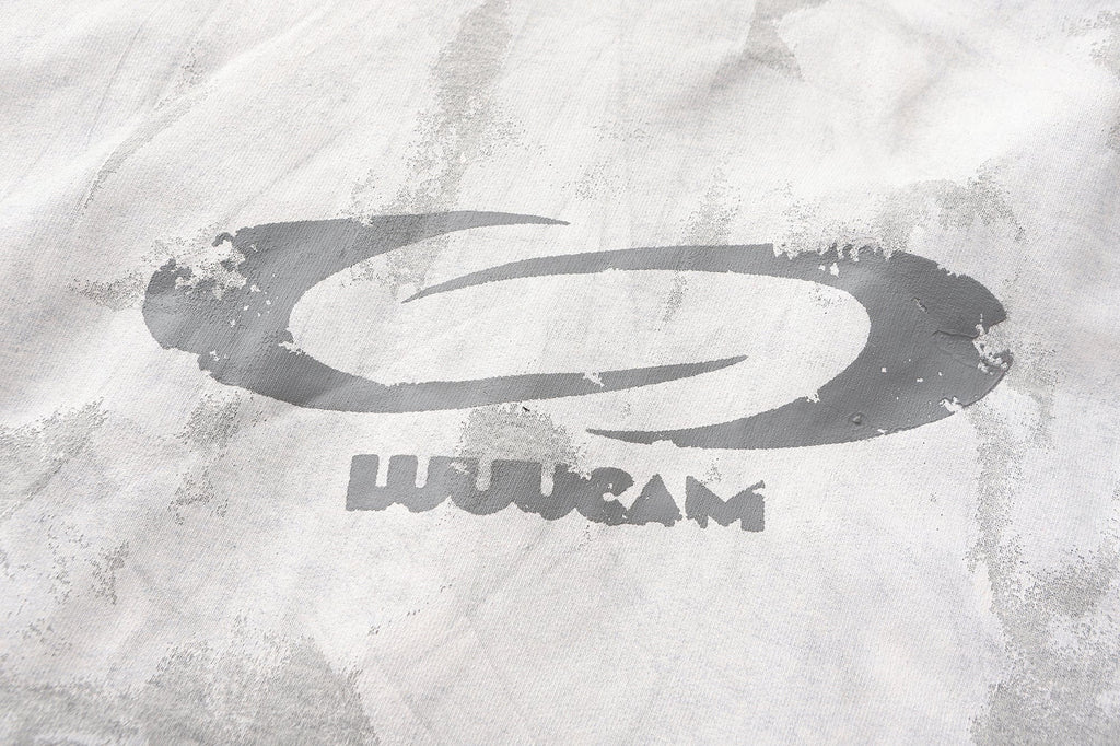 LUUUCAM Brush-Paint Faded Logo Hoodie
