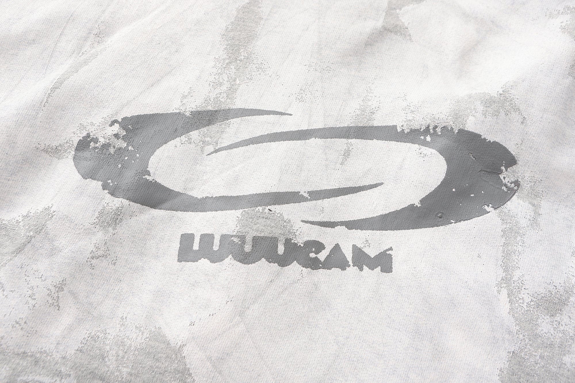 LUUUCAM Brush-Paint Faded Logo Hoodie