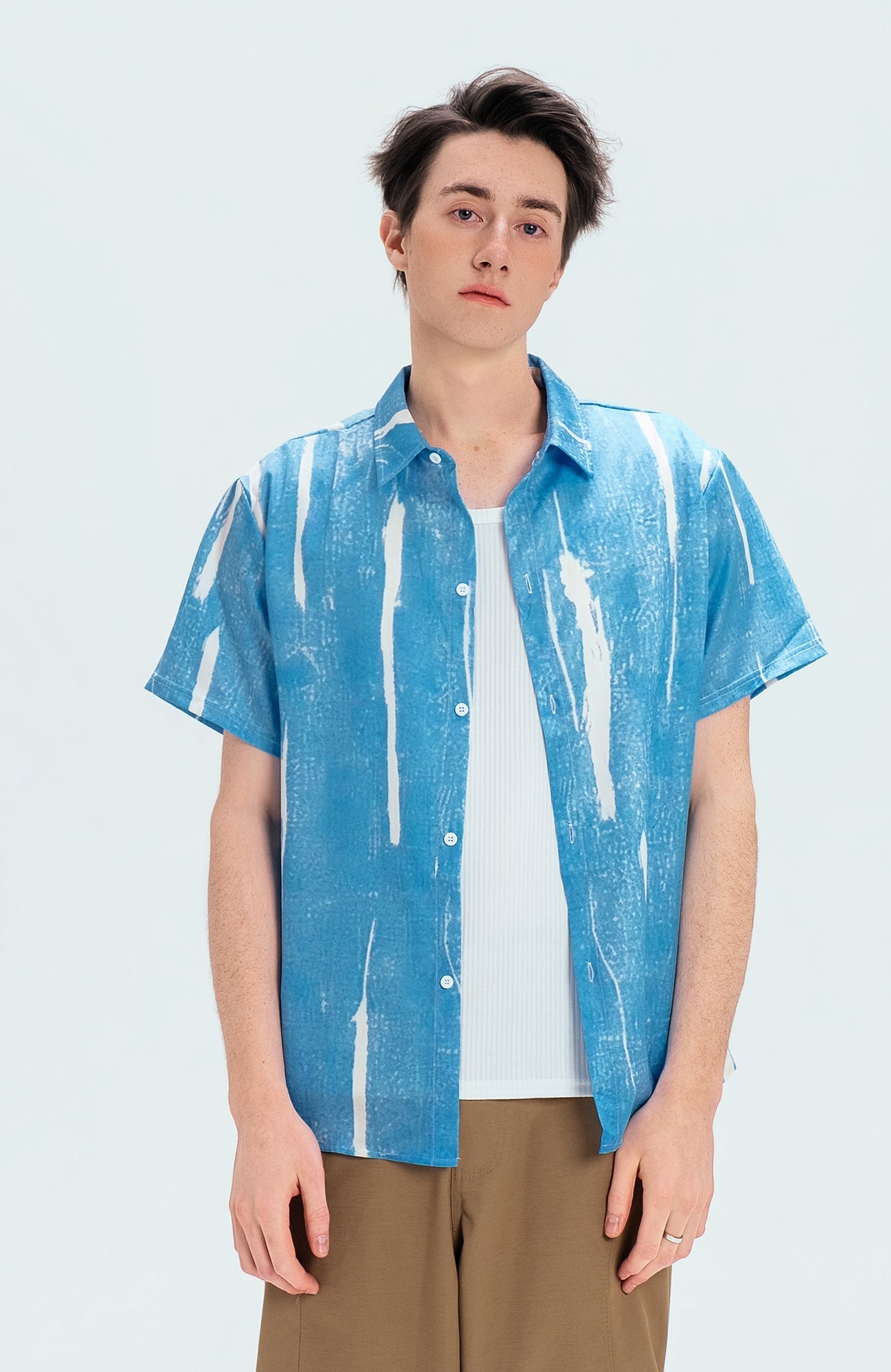 WIID Brush-Paint Full-Print Half Shirt