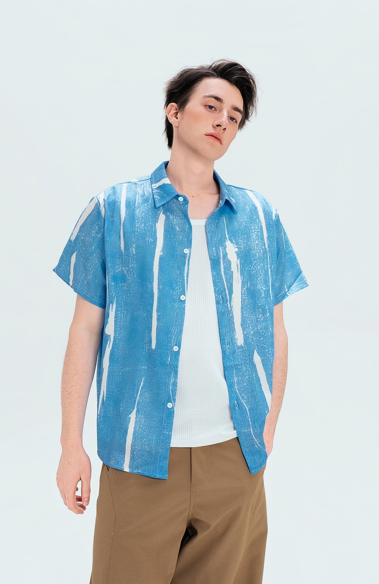 WIID Brush-Paint Full-Print Half Shirt