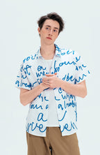 WIID All-Over Letter Cuban Half Shirt
