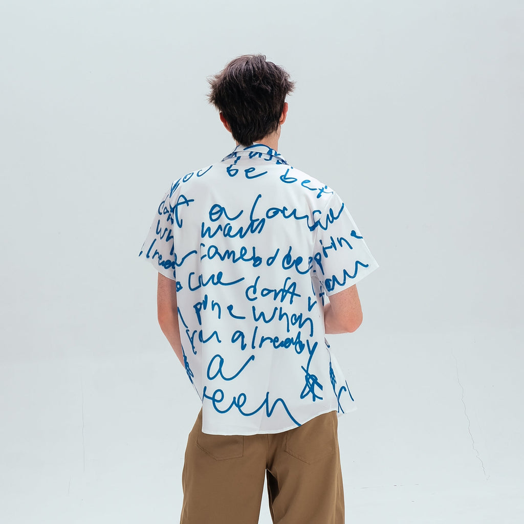 WIID All-Over Letter Cuban Half Shirt