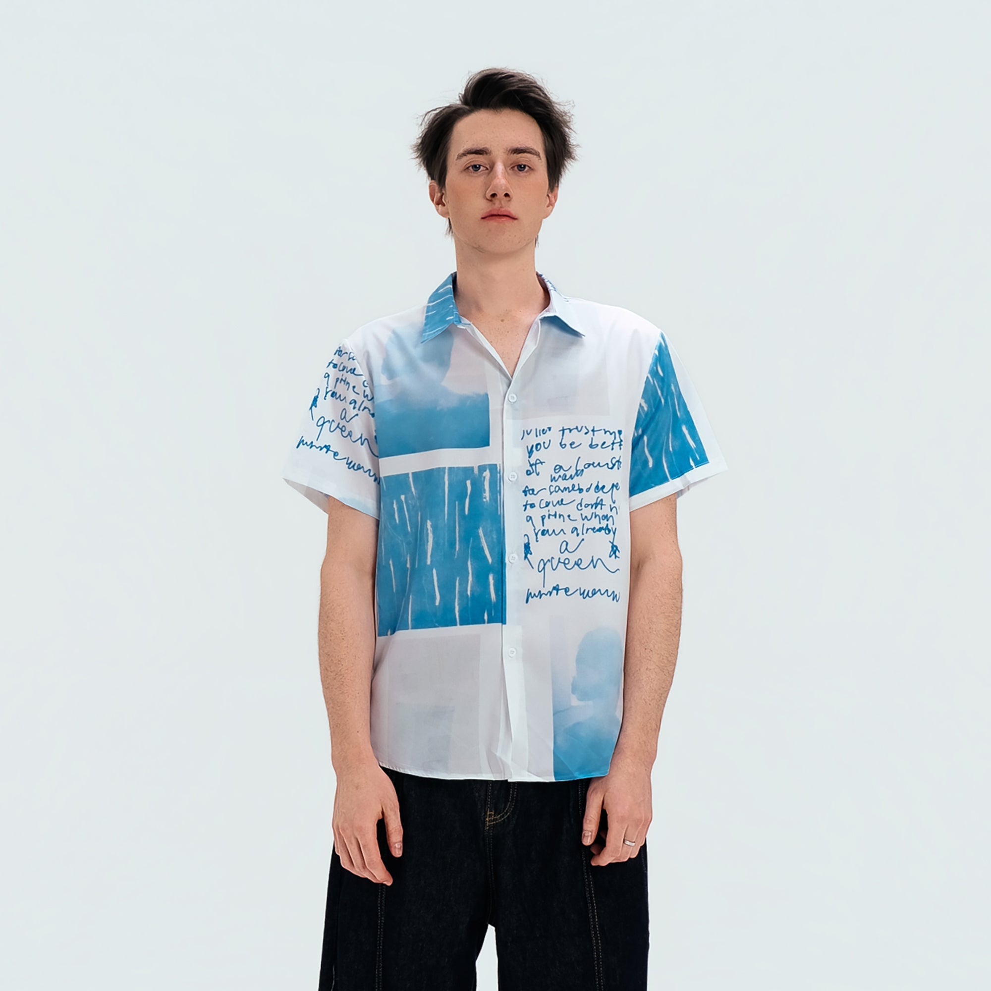 WIID Paneled Full-Print Half Shirt
