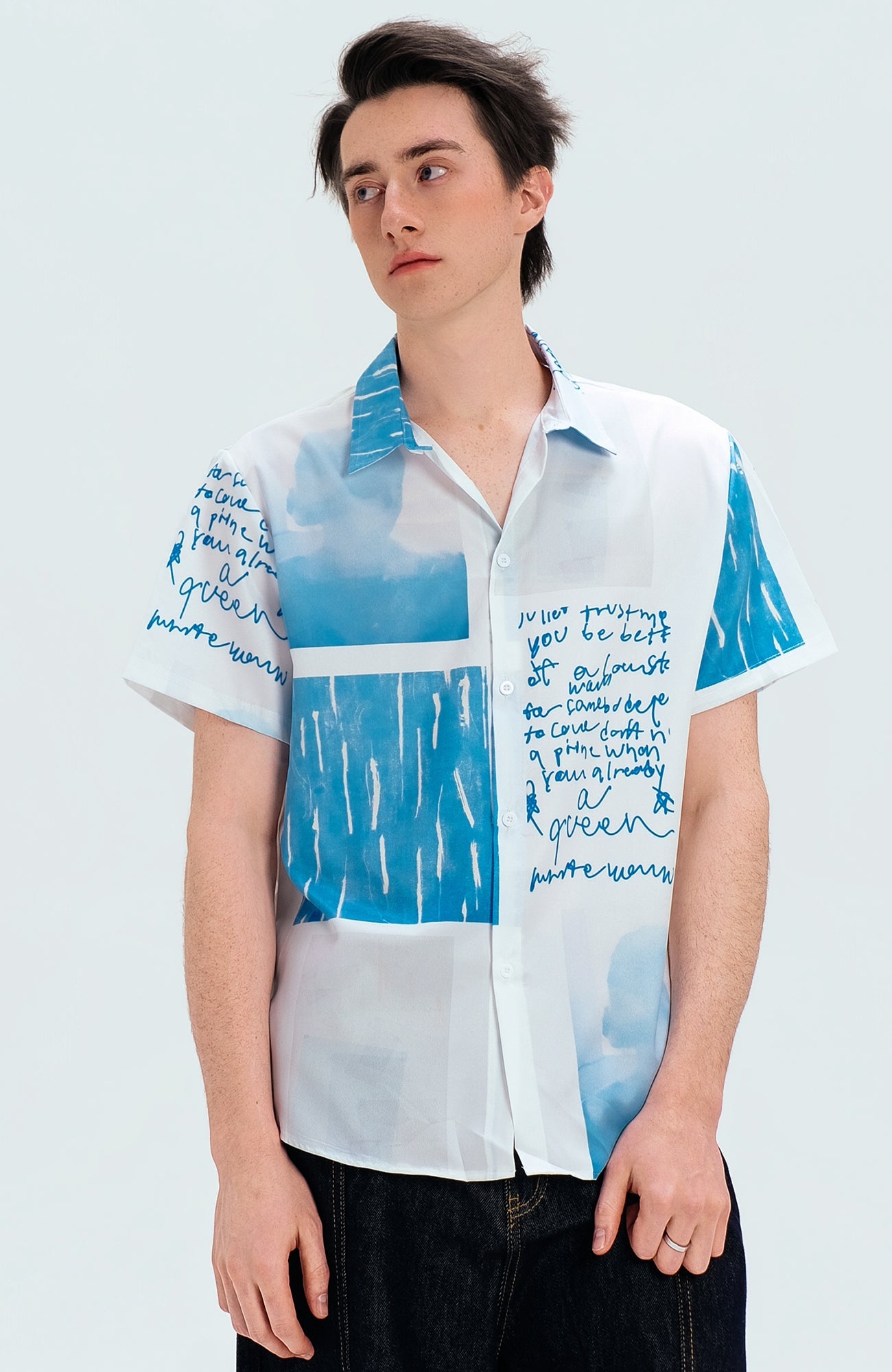 WIID Paneled Full-Print Half Shirt
