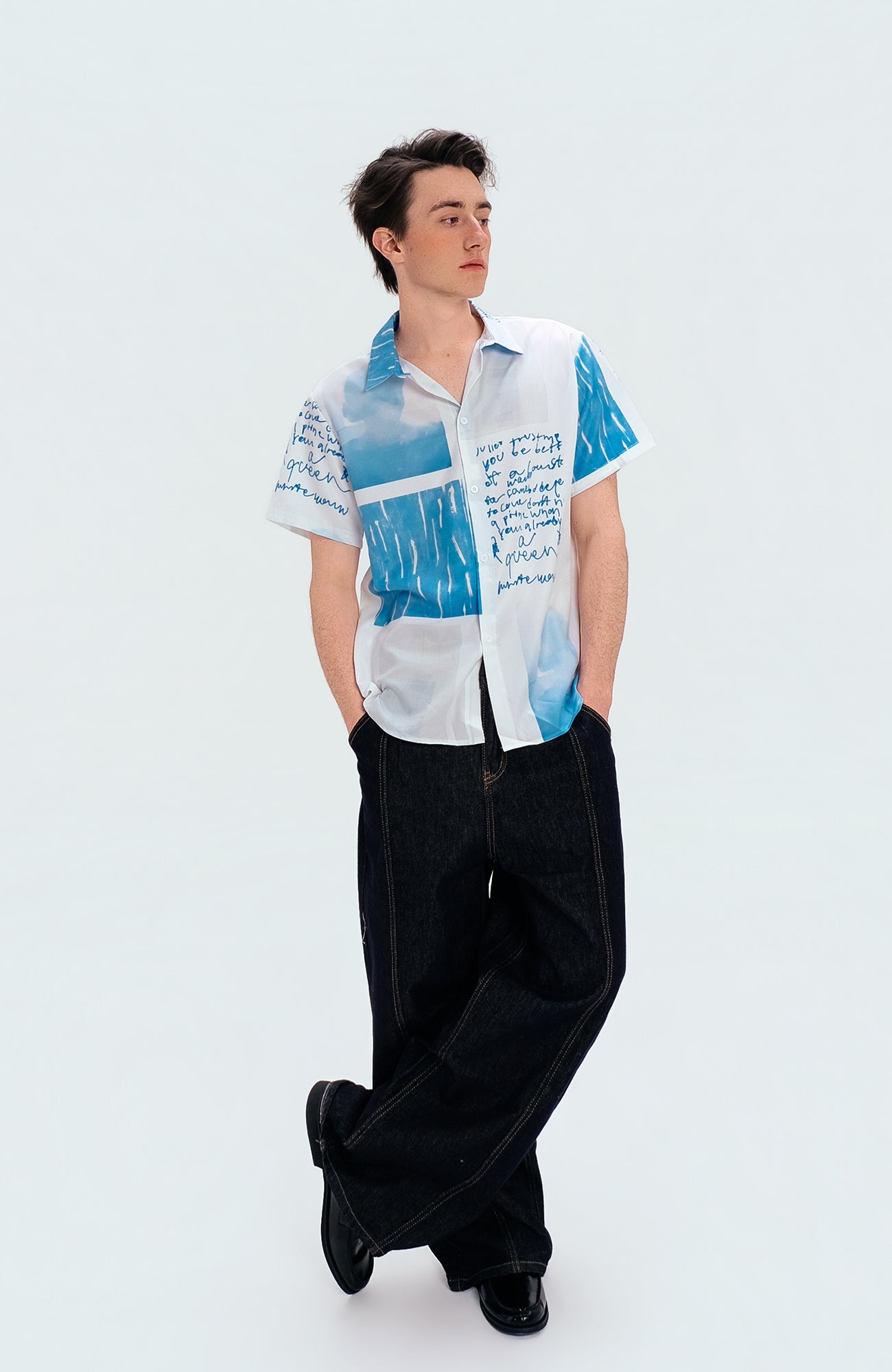 WIID Paneled Full-Print Half Shirt