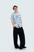 WIID All-Over Letter Cuban Half Shirt