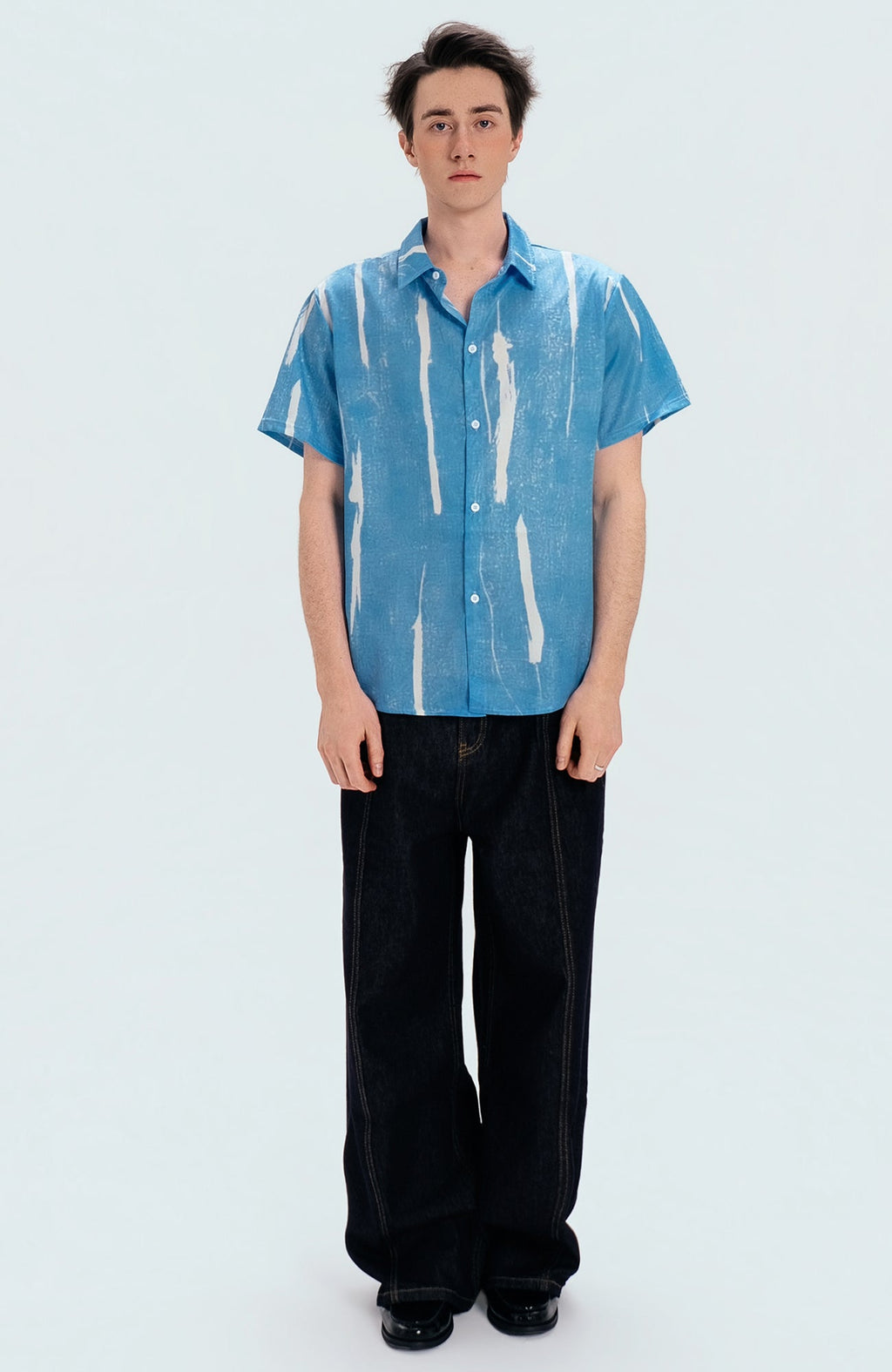 WIID Brush-Paint Full-Print Half Shirt