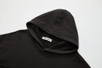 ORGANIC EMOTION Asymmetrical Hem LOGO Embroidered Hoodie