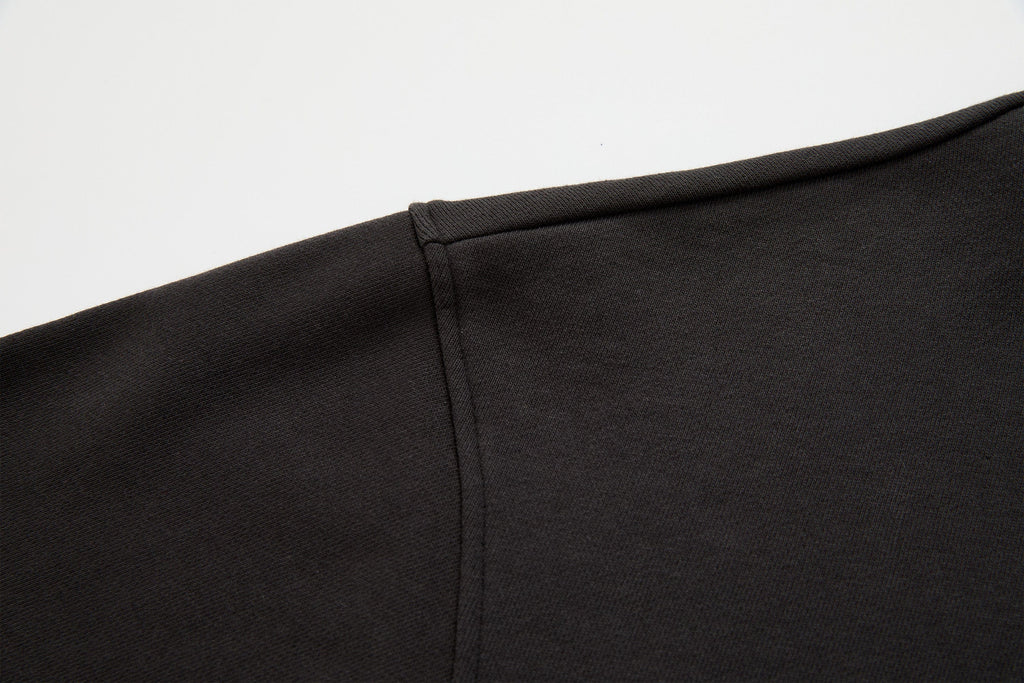 ORGANIC EMOTION Asymmetrical Hem LOGO Embroidered Hoodie