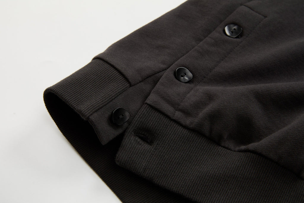ORGANIC EMOTION Asymmetrical Hem LOGO Embroidered Hoodie