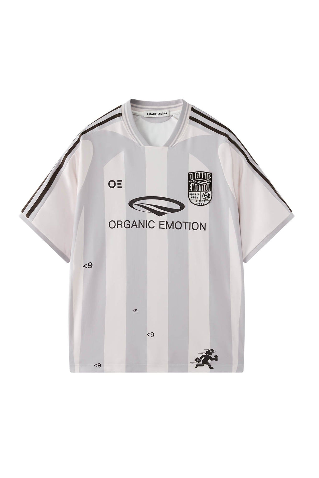ORGANIC EMOTION Striped Badge Graphics Soccer Jersey