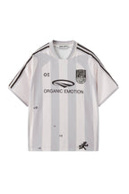 ORGANIC EMOTION Striped Badge Graphics Soccer Jersey