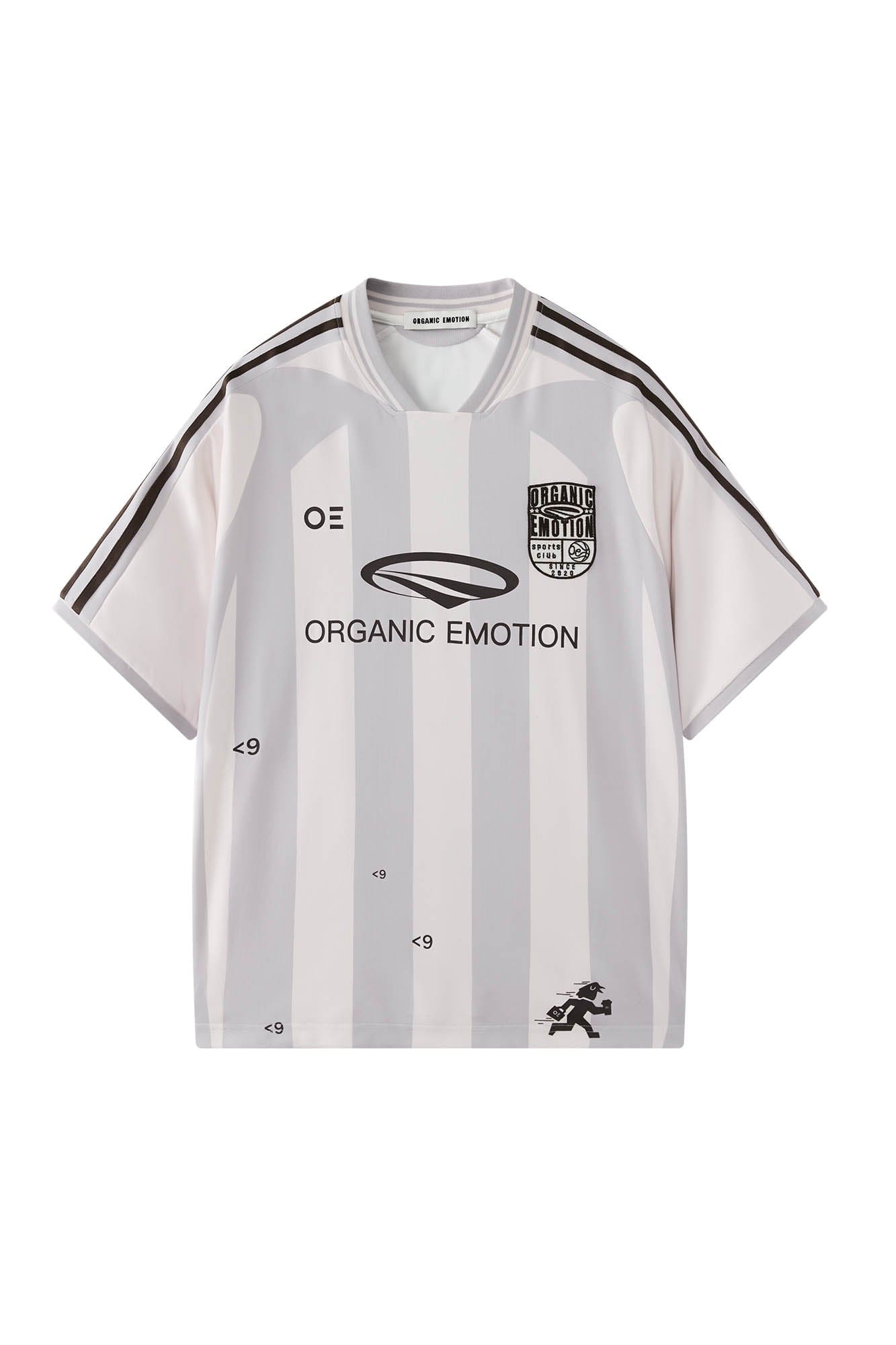 ORGANIC EMOTION Striped Badge Graphics Soccer Jersey