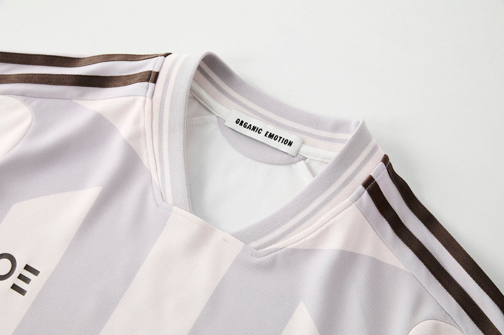 ORGANIC EMOTION Striped Badge Graphics Soccer Jersey
