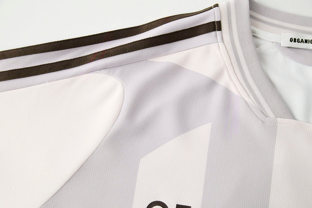 ORGANIC EMOTION Striped Badge Graphics Soccer Jersey
