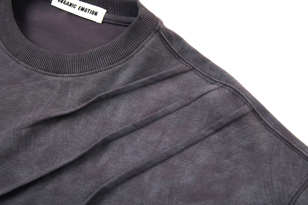 ORGANIC EMOTION Scratch Spliced Washed T-Shirt