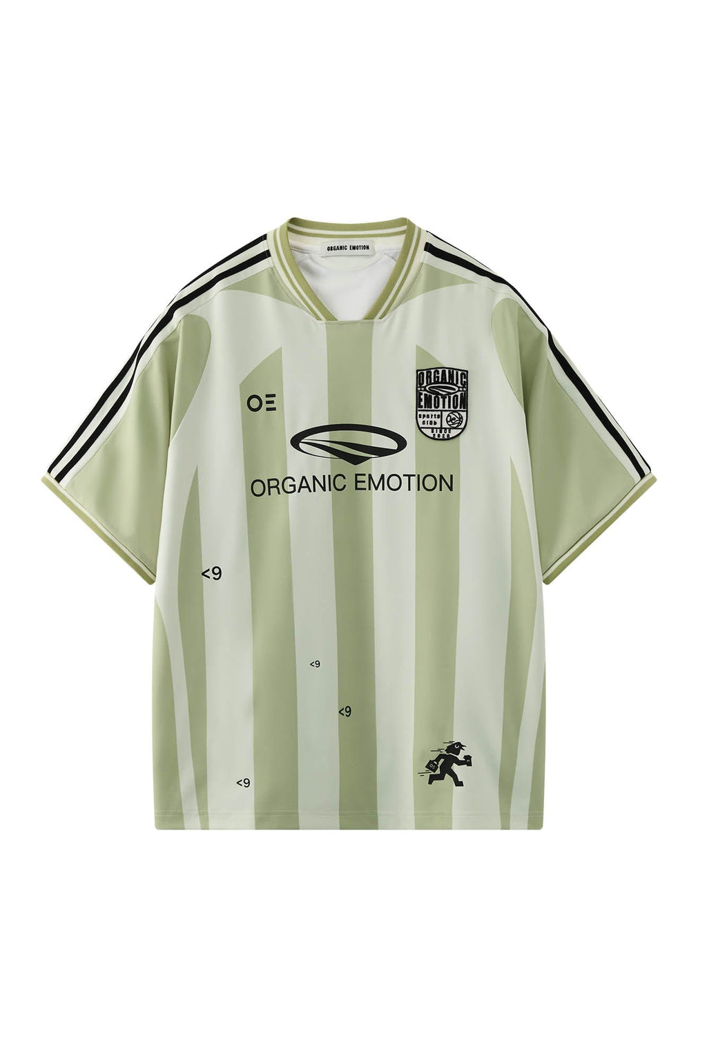 ORGANIC EMOTION Striped Badge Graphics Soccer Jersey