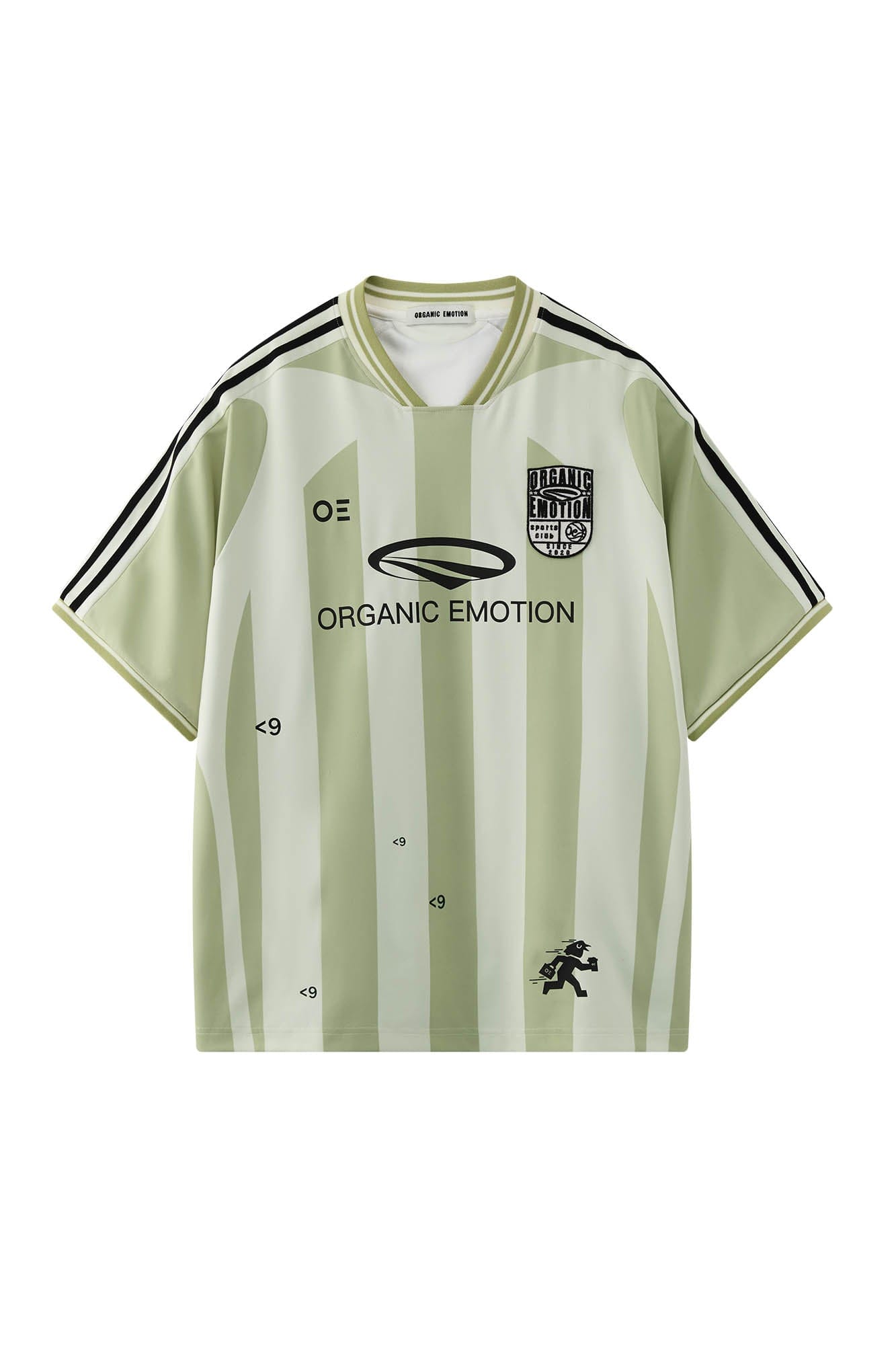 ORGANIC EMOTION Striped Badge Graphics Soccer Jersey