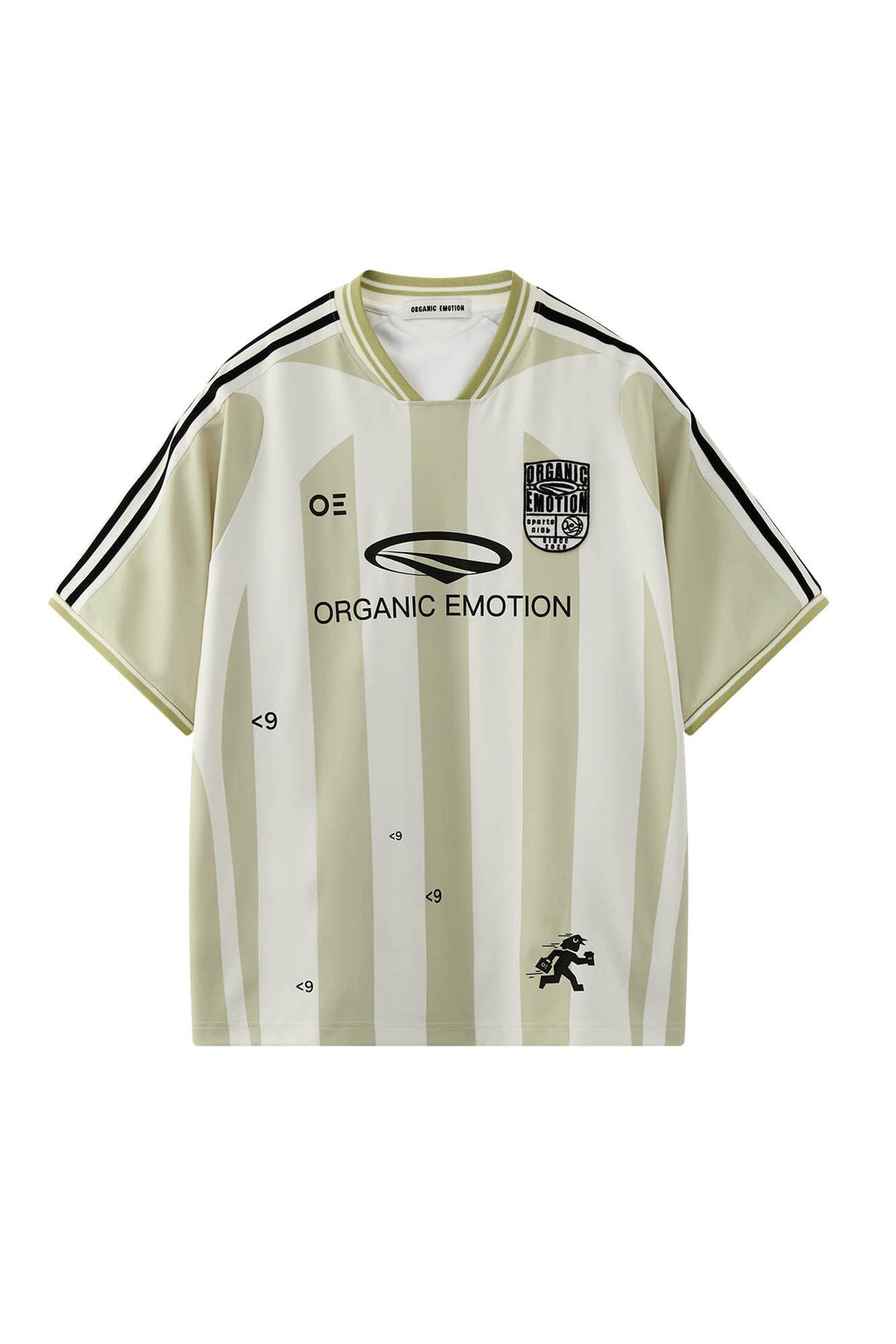 ORGANIC EMOTION Striped Badge Graphics Soccer Jersey