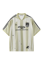 ORGANIC EMOTION Striped Badge Graphics Soccer Jersey